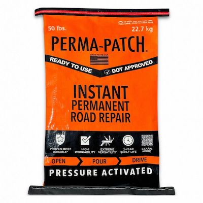 PERMA-PATCH Instant Permanent Road Repair: PP-50-PLC, Asphalt Mix, 50 lb Bag Image